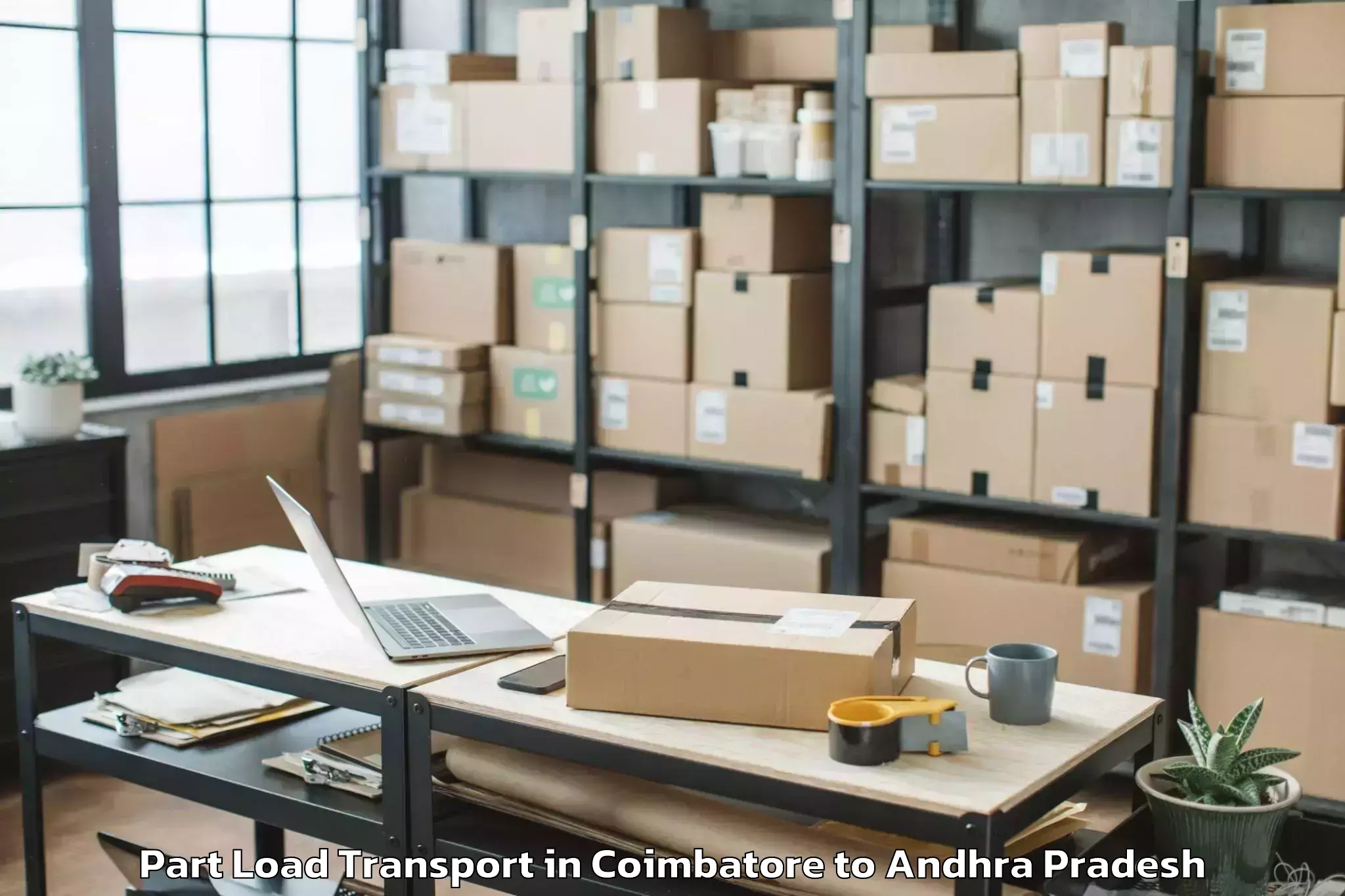 Professional Coimbatore to Puttaprathe Airport Put Part Load Transport